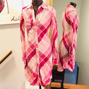 Linen 100% Duster/Dress - Moda Intl -Pink